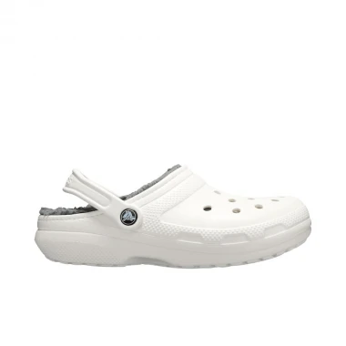 CROCS CLASSIC LINED CLOGS WHITE/GREY