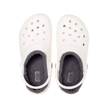 CROCS CLASSIC LINED CLOGS WHITE/GREY