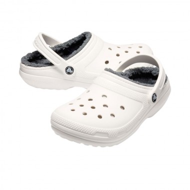 CROCS CLASSIC LINED CLOGS WHITE/GREY