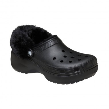 CROCS CLASSIC PLATFORM FUZZ LINED W CLOGS BLACK