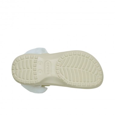 CROCS CLASSIC PLATFORM FUZZ LINED W CLOGS BONE