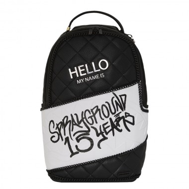 SPRAYGROUND HELLO MY NAME IS 15 YEARS QUILTED DLXSV BACKPACK
