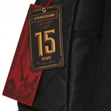 SPRAYGROUND HELLO MY NAME IS 15 YEARS QUILTED DLXSV BACKPACK