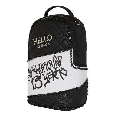 SPRAYGROUND HELLO MY NAME IS 15 YEARS QUILTED DLXSV BACKPACK