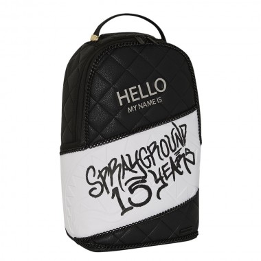 SPRAYGROUND HELLO MY NAME IS 15 YEARS QUILTED DLXSV BACKPACK