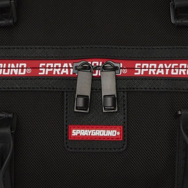 SPRAYGROUND PRINTED ZIPPER SHARK DUFFLE BAG