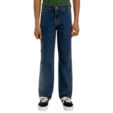 DICKIES BOYS DENIM CARPENTER K PANTS MID WASH