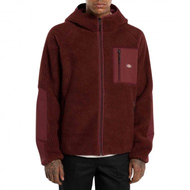 DICKIES CENTRAL HIGH PILE HOODED ZIP FLEECE ANDORRA