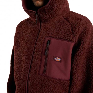 DICKIES CENTRAL HIGH PILE HOODED ZIP FLEECE ANDORRA