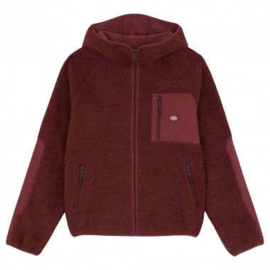 DICKIES CENTRAL HIGH PILE HOODED ZIP FLEECE ANDORRA