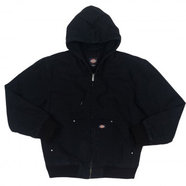 DICKIES HILHAM HOODED CANVAS JACKET BLACK