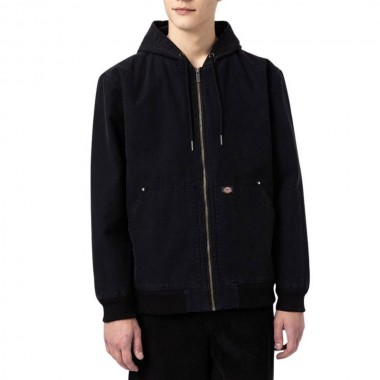 DICKIES HILHAM HOODED CANVAS JACKET BLACK