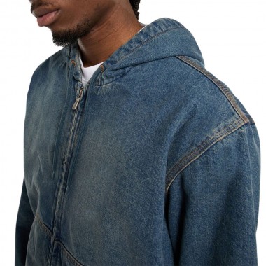 DICKIES HILHAM HOODED JACKET KHAKI TINTED BLUE