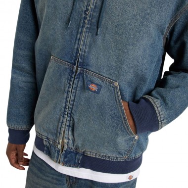 DICKIES HILHAM HOODED JACKET KHAKI TINTED BLUE