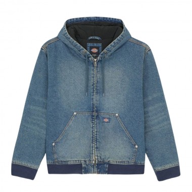 DICKIES HILHAM HOODED JACKET KHAKI TINTED BLUE