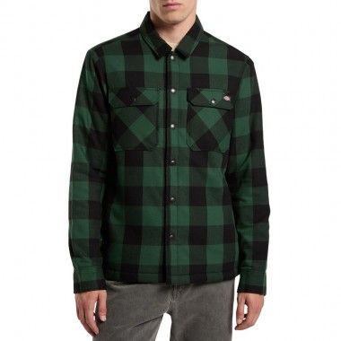 DICKIES LINED SACRAMENTO LS SHIRT PINE NEEDLE GREEN