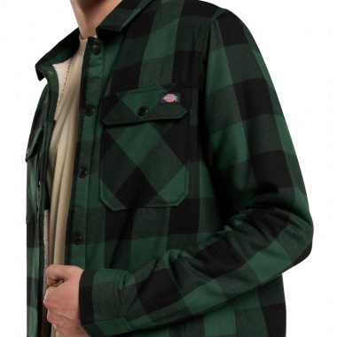 DICKIES LINED SACRAMENTO LS SHIRT PINE NEEDLE GREEN