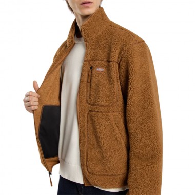 DICKIES MOUNT HOPE ZIP FLEECE BROWN DUCK