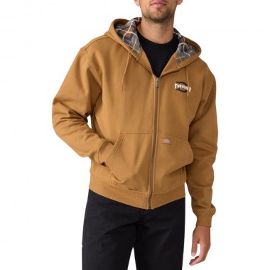 DICKIES X THRASHER ZIP HOODIE BROWN DUCK