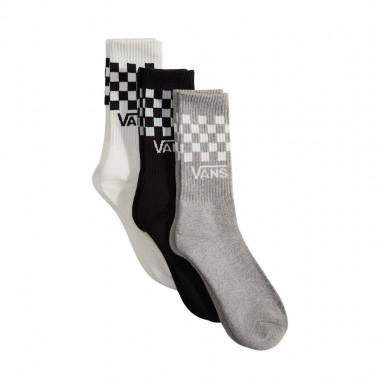 VANS CLASSIC CHECK CREW SOCKS 3-PACK CHECKERBOARD BLACK/WHITE