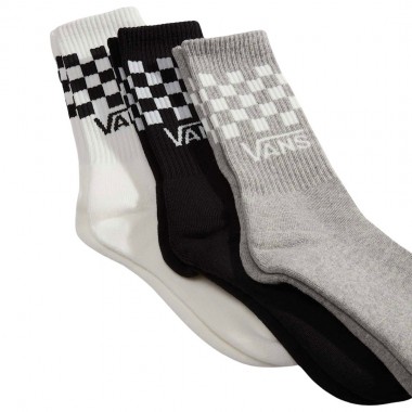 VANS CLASSIC CHECK CREW SOCKS 3-PACK CHECKERBOARD BLACK/WHITE