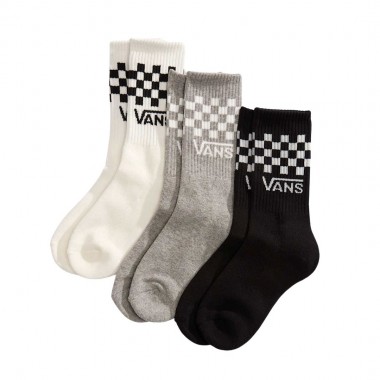 VANS CLASSIC CHECK K CREW SOCKS 3-PACK CHECKERBOARD BLACK/WHITE
