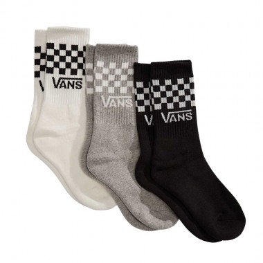 VANS CLASSIC CHECK K CREW SOCKS 3-PACK CHECKERBOARD BLACK/WHITE