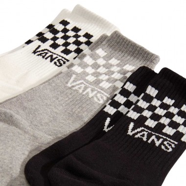 VANS CLASSIC CHECK K CREW SOCKS 3-PACK CHECKERBOARD BLACK/WHITE