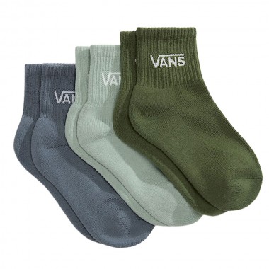 VANS CLASSIC HALF CREW K SOCKS 3-PACK GRAY OLIVE
