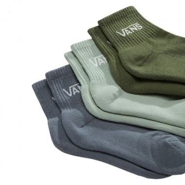 VANS CLASSIC HALF CREW K SOCKS 3-PACK GRAY OLIVE