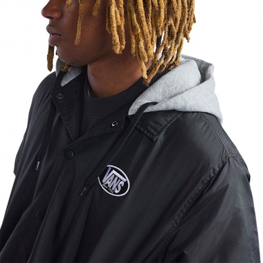 VANS RILEY HOODED COACHES JACKET BLACK