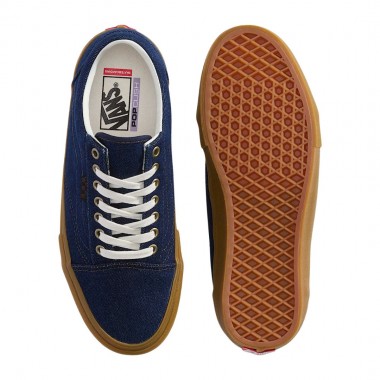 VANS SKATE OLD SKOOL SHOES BLUE DENIM