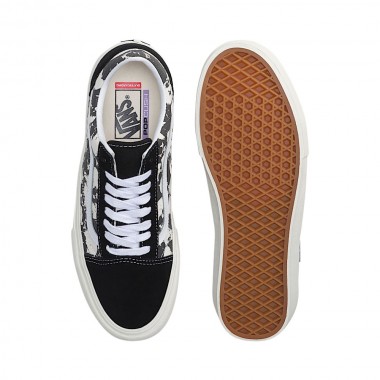 VANS SKATE OLD SKOOL SKULL PILE SHOES BLACK/WHITE/GUM