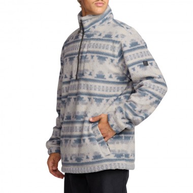 BILLABONG BOUNDARY HALF ZIP MOCK NECK FLEECE ALLOY