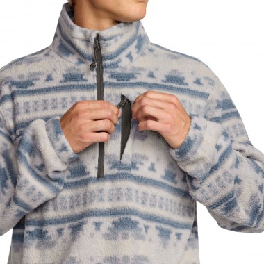 BILLABONG BOUNDARY HALF ZIP MOCK NECK FLEECE ALLOY