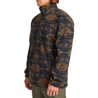 BILLABONG BOUNDARY HALF ZIP MOCK NECK FLEECE BLACK 1