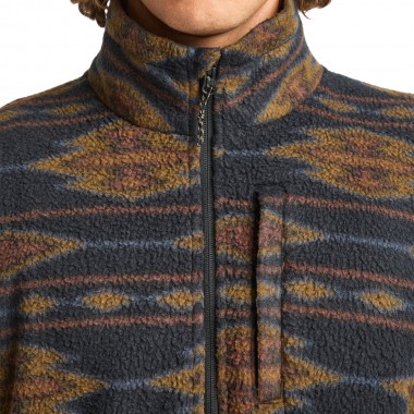 BILLABONG BOUNDARY HALF ZIP MOCK NECK FLEECE BLACK 1