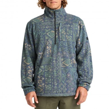 BILLABONG BOUNDARY HALF ZIP MOCK NECK FLEECE NAVY