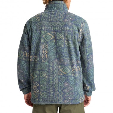 BILLABONG BOUNDARY HALF ZIP MOCK NECK FLEECE NAVY