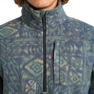 BILLABONG BOUNDARY HALF ZIP MOCK NECK FLEECE NAVY