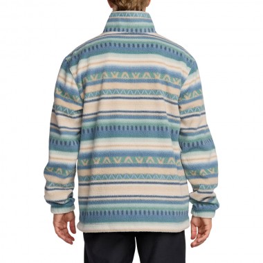 BILLABONG BOUNDARY HALF ZIP MOCK NECK FLEECE SILVER BIRCH