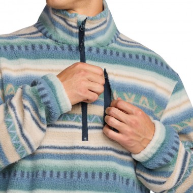 BILLABONG BOUNDARY HALF ZIP MOCK NECK FLEECE SILVER BIRCH