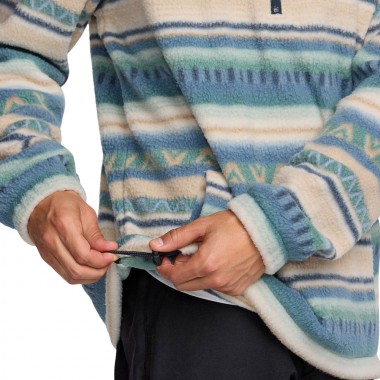 BILLABONG BOUNDARY HALF ZIP MOCK NECK FLEECE SILVER BIRCH