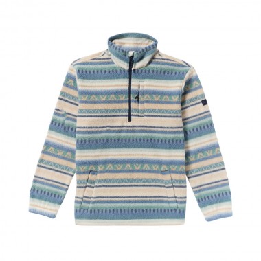 BILLABONG BOUNDARY HALF ZIP MOCK NECK FLEECE SILVER BIRCH