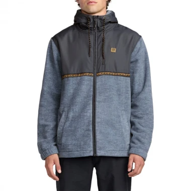 BILLABONG BOUNDARY LITE ZIP FLEECE HOODIE SLATE BLUE