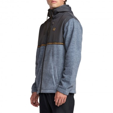 BILLABONG BOUNDARY LITE ZIP FLEECE HOODIE SLATE BLUE