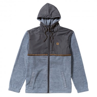BILLABONG BOUNDARY LITE ZIP FLEECE HOODIE SLATE BLUE