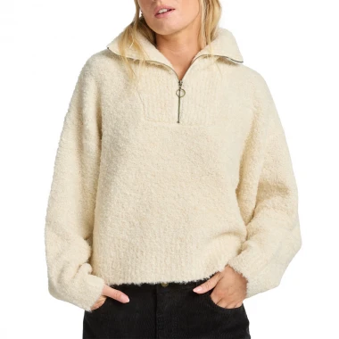 BILLABONG LOST HEAVEN HALF ZIP W SWEATER WHITE CAP
