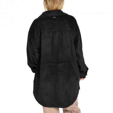 BILLABONG WINTER OCEAN LS SHIRT DRESS BLACK PEBBLE