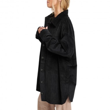 BILLABONG WINTER OCEAN LS SHIRT DRESS BLACK PEBBLE